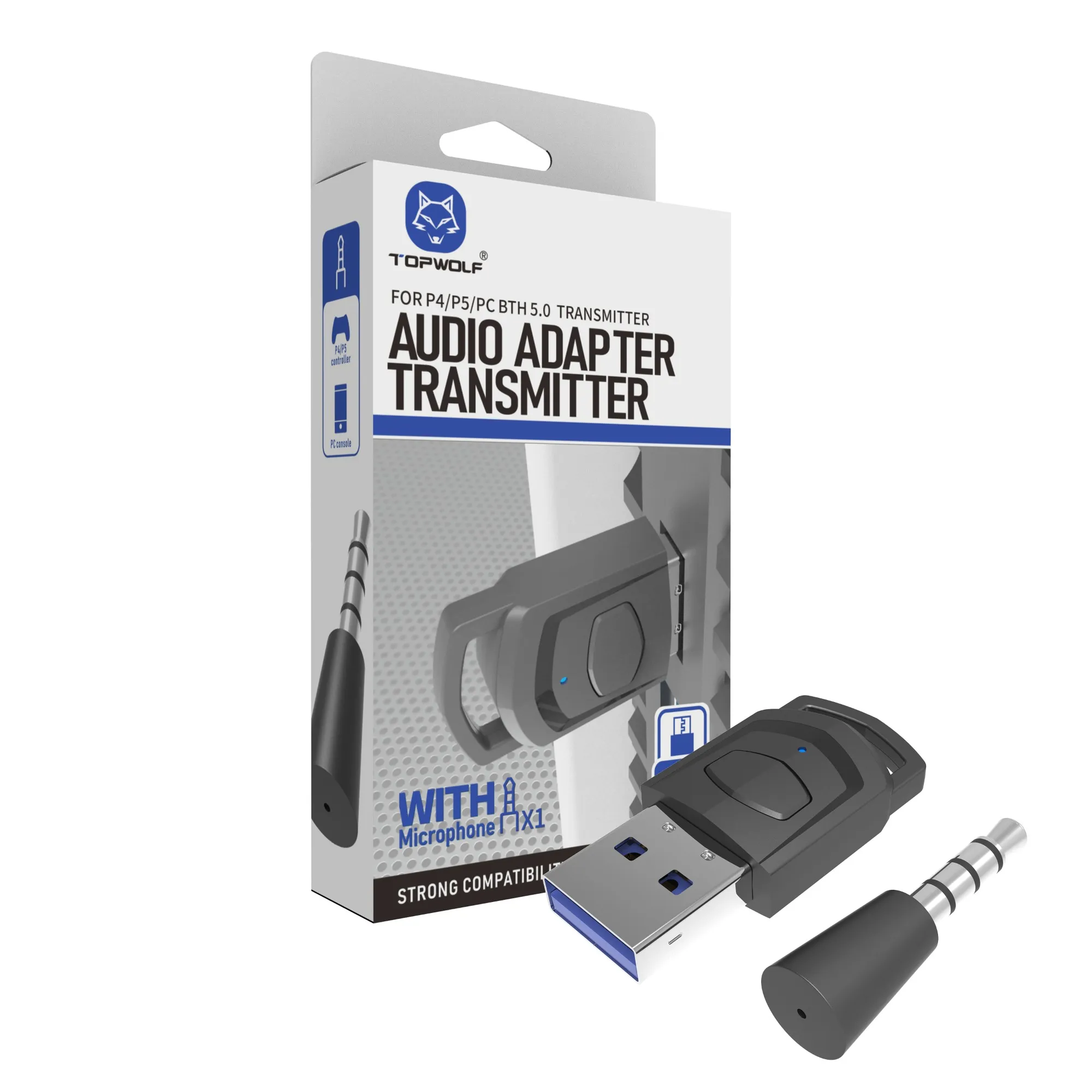 Bluetooth Draadloze USB Adapter Zender voor PS5 PS4 PC en laptops