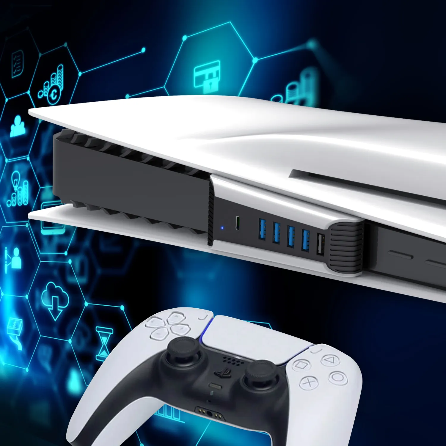5 in 1 USB Hub for PlayStation 5 Console PS5