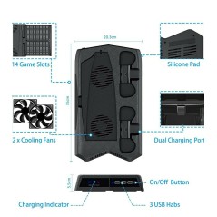 Playstation 5 PS5 Stand and Cooling with Dual Controller Charging Playstation 5 PS5 Stand and Cooling with Dual Controller Charging