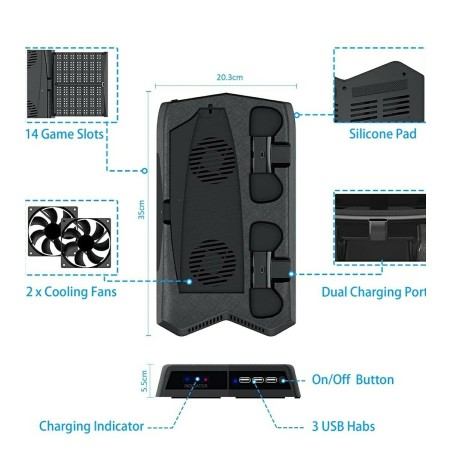 Playstation 5 PS5 standaard en koeling met Dual controller oplader